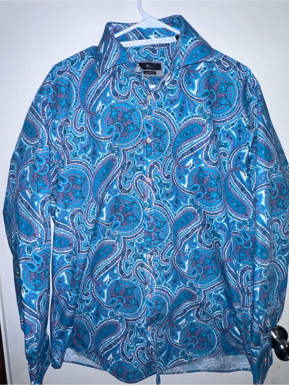 Ventti Limited edition Blue Teal Paisley Button-Down Shirt